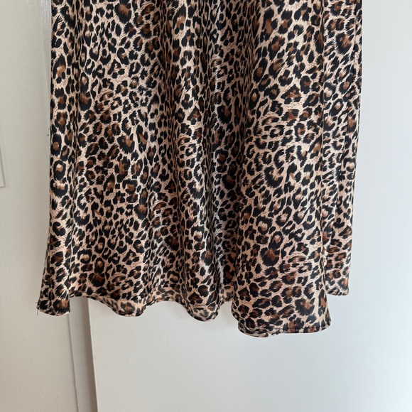 Alexander Del Rossa Leopard print slip dress 100% satin polyester size large - Picture 3 of 5